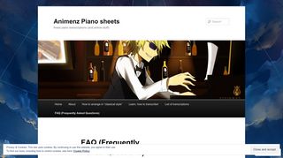 
                            4. FAQ (Frequently Asked Questions) | Animenz Piano sheets