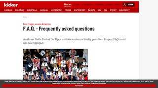 
                            7. F.A.Q. - Frequently asked questions - Tippspiel App - kicker