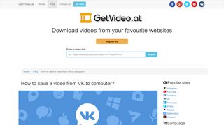 
                            2. FAQ | GetVideo.at - How to download a video from Vk.com