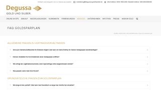 
                            9. FAQ Goldsparplan | Degussa Goldhandel