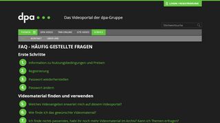 
                            8. FAQ - HÄUFIG GESTELLTE FRAGEN - dpa audio & video service