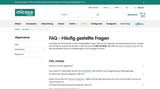 
                            6. FAQ: Häufig gestellte Fragen - micasa.ch