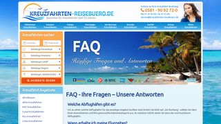 
                            9. FAQ / Häufige Fragen - Kreuzfahrten-Reisebuero.de