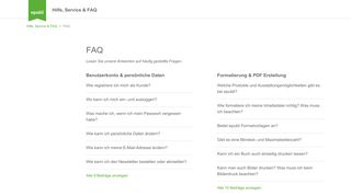 
                            6. FAQ – Hilfe, Service & FAQ