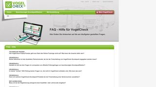 
                            8. FAQ - Hilfe - VogelCheck