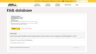 
                            2. FAQ: How do I access H.264 stream delivered by my Axis camera ...