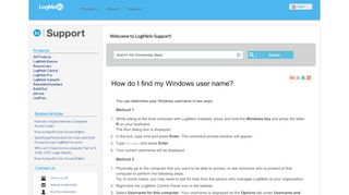 
                            7. FAQ: How do I find my Windows user name? - LogMeIn Support