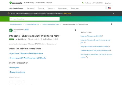 
                            8. FAQ: How to Integrate TSheets and ADP Workforce Now - TSheets Help