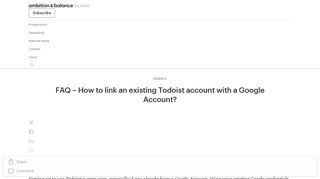 
                            11. FAQ - How to link an existing Todoist account with a Google ...