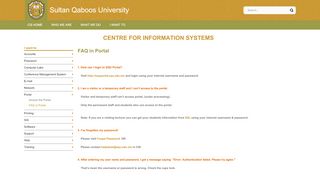 
                            8. FAQ in Portal - Sultan Qaboos University