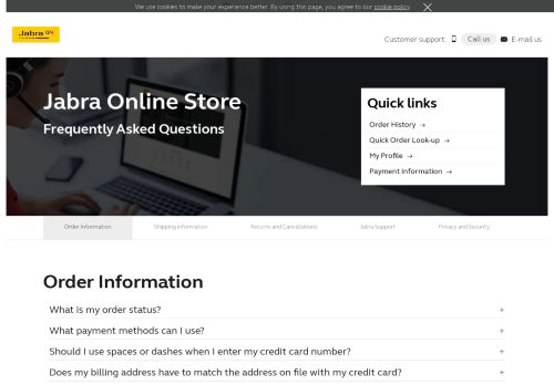
                            10. FAQ | Jabra store support