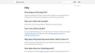 
                            10. FAQ - JS Bin