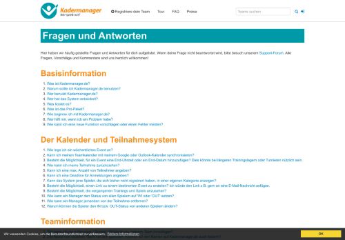 
                            3. FAQ - Kadermanager.de