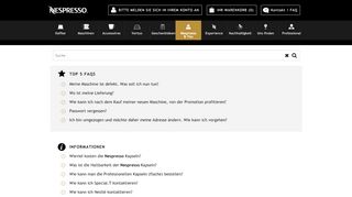 
                            2. FAQ | Kundenservice | Nespresso