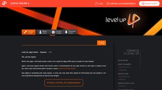 
                            11. FAQ - Level Up Jogos Online