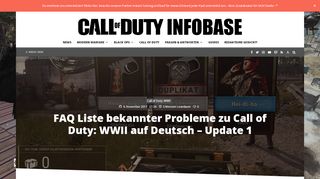 
                            13. FAQ Liste bekannter Probleme zu Call of Duty: WWII auf Deutsch ...