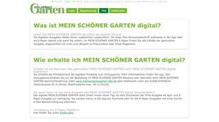 
                            2. FAQ - Mein schöner Garten E-Paper Plattform