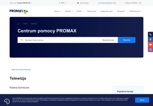 
                            6. FAQ - najczęściej zadawane pytania - PROMAX - telewizja, internet ...