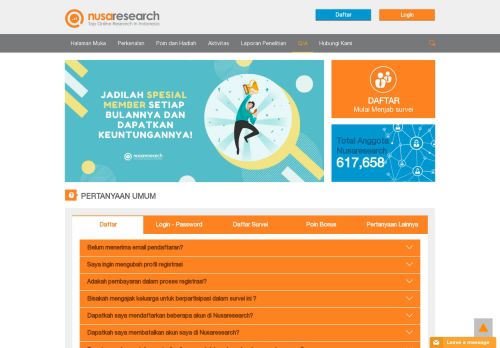 
                            2. FAQ - Nusaresearch - Penelitian Pasar Online di Indonesia