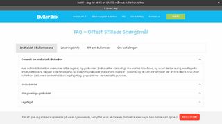 
                            4. FAQ - Oftest Stillede Spørgsmål - BullerBox.dk