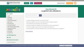 
                            4. FAQ PRONOTE - La gestion des utilisateurs - INDEX-EDUCATION