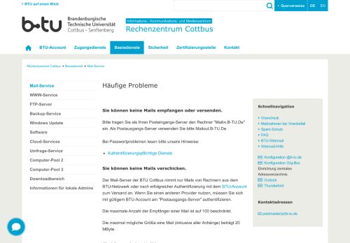 
                            12. FAQ : Rechenzentrum Cottbus - BTU Cottbus-Senftenberg