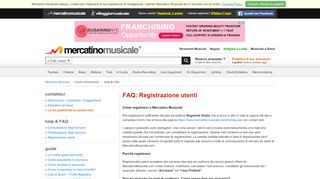 
                            12. FAQ: Registrazione utenti - Mercatino Musicale
