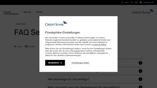 
                            13. FAQ SecureSign - Credit Suisse