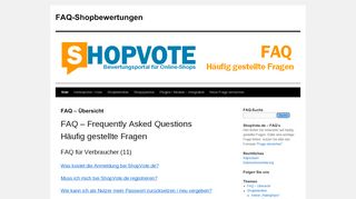 
                            11. FAQ-Shopbewertungen - ShopVote