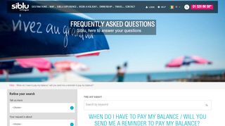 
                            2. FAQ Siblu – When do I have to pay my balance / will you send me a ...