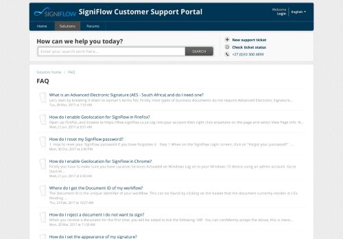 
                            7. FAQ : SigniFlow Customer Support Portal