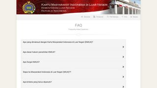 
                            3. FAQ - Sistem Kartu Masyarakat Indonesia di Luar Negeri - Kemlu