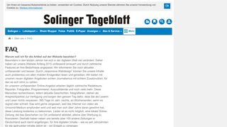 
                            12. FAQ - Solinger Tageblatt