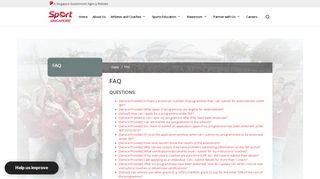 
                            2. FAQ - Sport Singapore