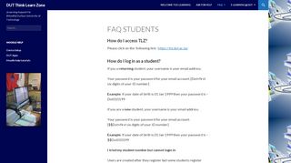 
                            5. FAQ Students | DUT Think Learn Zone