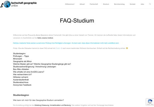 
                            9. FAQ-Studium – Fachschaft Geographie Universität Bern