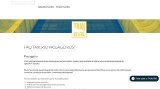 
                            9. FAQ Taxi.Rio Passageiros - Prefeitura do Rio