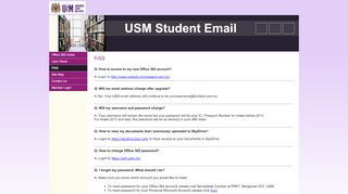 
                            9. FAQ - USM Student Email