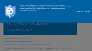 
                            2. FAQ | Visma Opic Anbudsvarsel - Visma