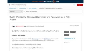 
                            3. [FAQ] What is the Standard Username and Password f... - Polycom ...