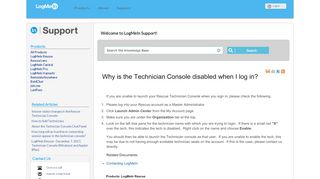 
                            6. FAQ: Why is the Technician Console disabled when I log in?