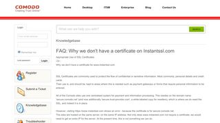 
                            4. FAQ: Why we don't have a certificate on Instantssl.com - Powered by ...