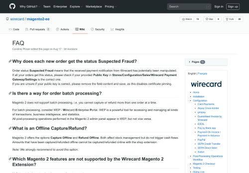 
                            10. FAQ · wirecard/magento2-ee Wiki · GitHub