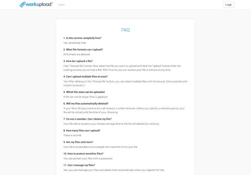 
                            7. FAQ - workupload