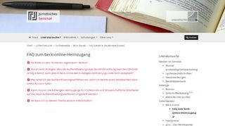 
                            6. FAQ zum beck-online-Heimzugang | Juristisches Seminar der ...