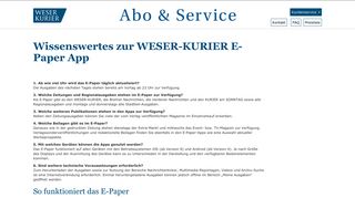 
                            1. FAQ zur WESER-KURIER App (inkl. E-Paper) - Abo