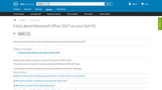 
                            12. FAQs about Microsoft Office 2007 on your Dell PC | Dell US