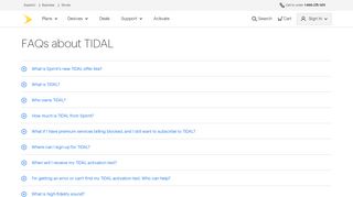 
                            8. FAQs about TIDAL | Sprint Support