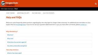 
                            4. FAQs | Duo | Information Services | Oregon State University