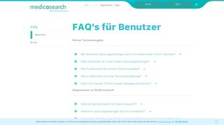 
                            6. FAQ's für Benutzer - Medicosearch